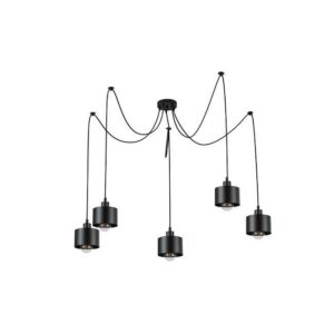 20599 LAMPA WISZĄCA CZARNA SPIDER 5XE27 ELZA