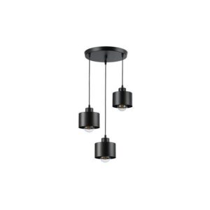 20600 LAMPA WISZĄCA CZARNA OKRĄGŁA 3XE27 ELZA