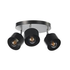 20883 LAMPA SUFITOWA CZARNA/MIEDŹ 3XE27 OKRĄGŁA ELZA
