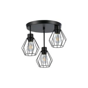 20888 LAMPA SUFITOWA CZARNA 3XE27 OKRĄGŁA/PROSTA OTTO
