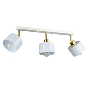 LAMPA SUFITOWA BIAŁA/ZŁOTA 3XE27 LISTWA ELZA