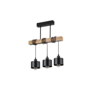 20996 LAMPA WISZĄCA CZARNA/DREWNO 3XE27 50CM ELZA