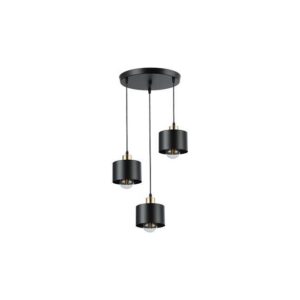 21004 LAMPA WISZĄCA CZARNA/MIEDŹ 3XE27 OKRĄGŁA ELZA