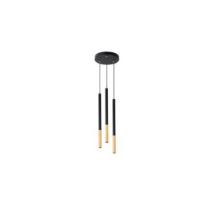 21015 LAMPA WISZĄCA CZARNA/ZŁOTA 3XG9 OKRĄGŁA PIERO