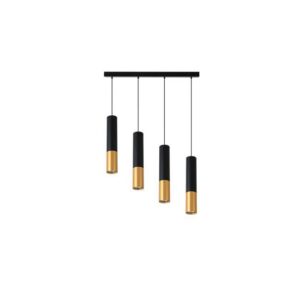 21024 LAMPA WISZĄCA CZARNA/ZŁOTA 4XGU10 KEON