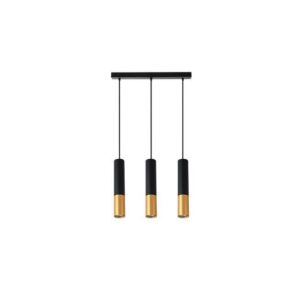 21028 LAMPA WISZĄCA CZARNA/ZŁOTA 3XGU10 KEON
