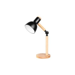 31913 LAMPKA BIURKOWA CZARNA DREWNO 1XE27 WOODY