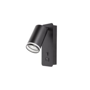 KINKIET DO CZYTANIA RING 1xGU10 USB CZARNY 0933 KINKIET RING DO CZYTANIA CZARNY 1xGU10 USB