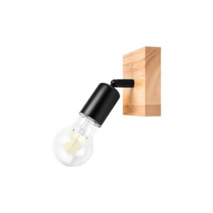 KINKIET ZWIS EOS E27 CZARNY + DREWNO