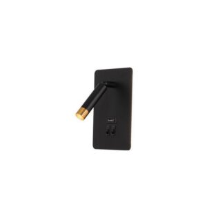 KINKIET PIERO 1xG9 7W LED USB CZARNY:ZŁOTY 1439 KINKIET LED PIERO 1xG9 7W CZARNY/ZŁOTY USB