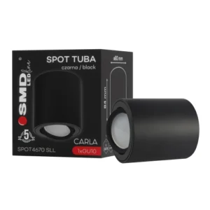 $ SPOT TUBA CARLA ROUND GU10 CZAR 5Y SMD LEDline SPOT TUBA CZARNA CARLA ROUND GU10