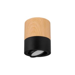 SPOT TUBA ROUND 1xGU10 80X100mm CZARNY DREWN 0552 SPOT TUBA CZARNO DREWNIANA ROUND 1xGU10 80X100mm