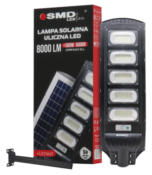 LAMPA ULICZNA SOLAR LED 360W 6000K + UCHWYT